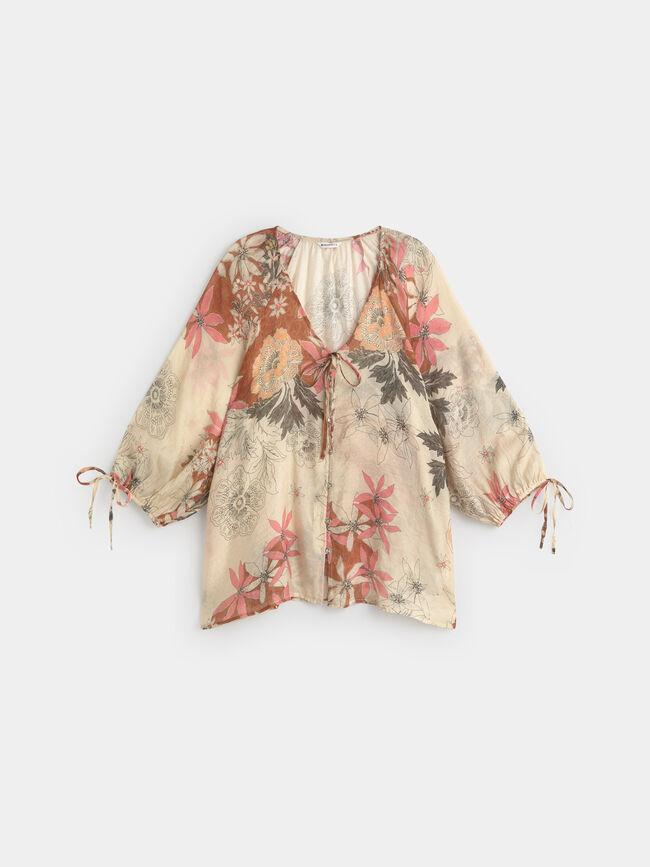 BLUSA ESTAMPADA CORD&Oacute;N Crudo