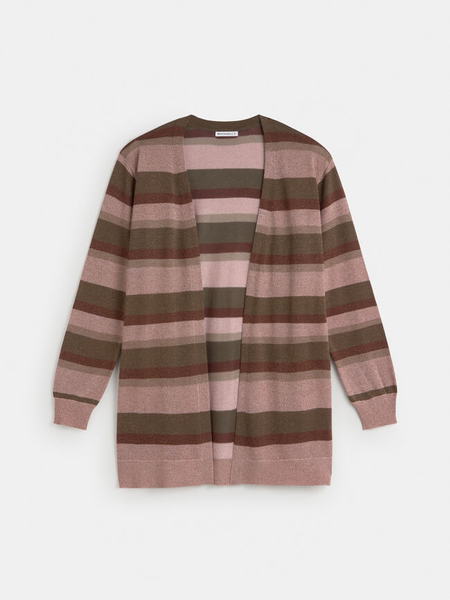 CARDIGAN RAYAS METALIZADAS Estampado 1