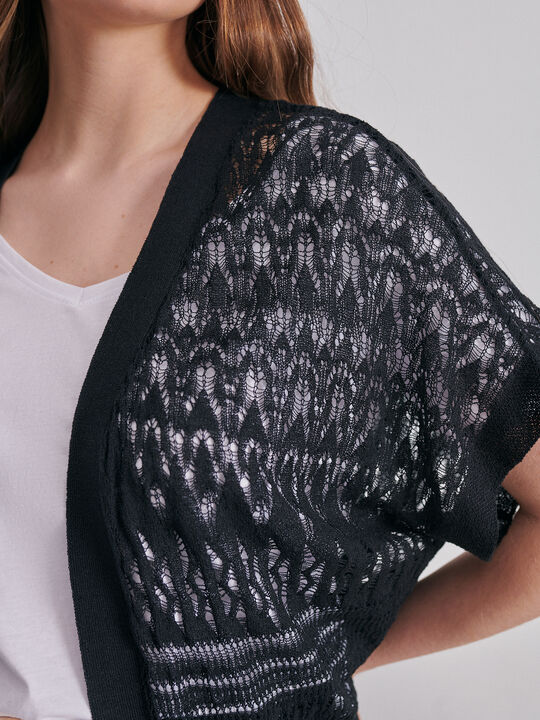 cardigan calado Negro image number null