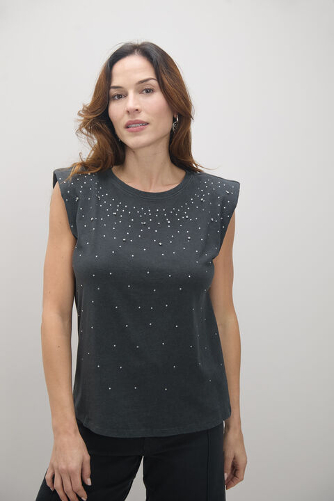 CAMISETA BRILLOS Gris Oscuro image number null