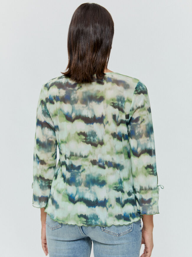 CAMISETA TUL ESTAMPADA Verde oscuro