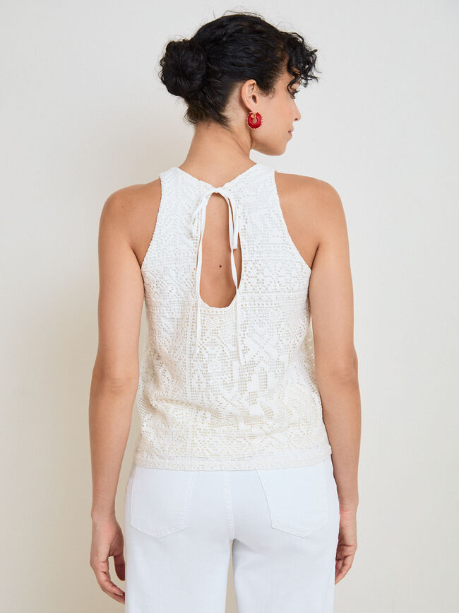 TOP CROCHET LAZADA Blanco Optico
