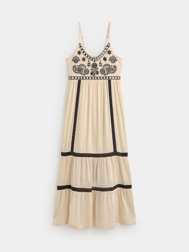 VESTIDO BORDADO Negro