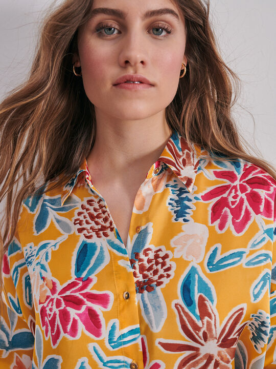 Blusa satén Mostaza image number null