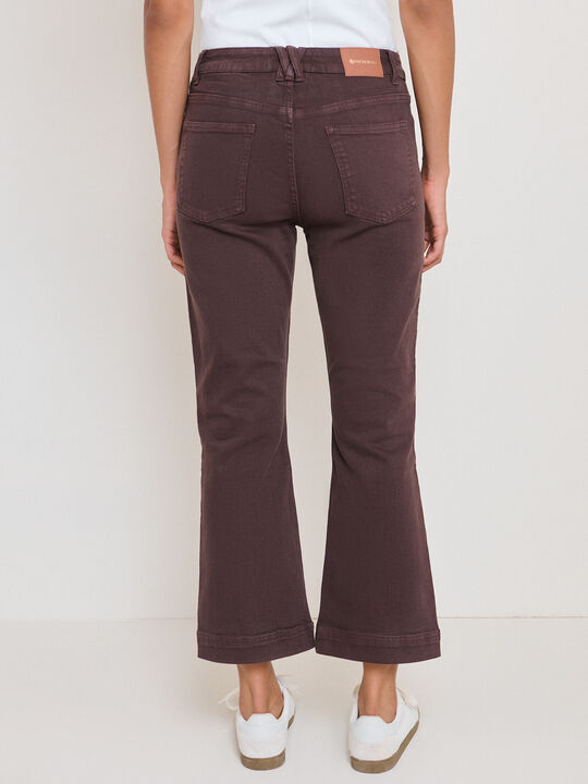 PANTALON DENIM ACAMPANADO Marron Medio image number null