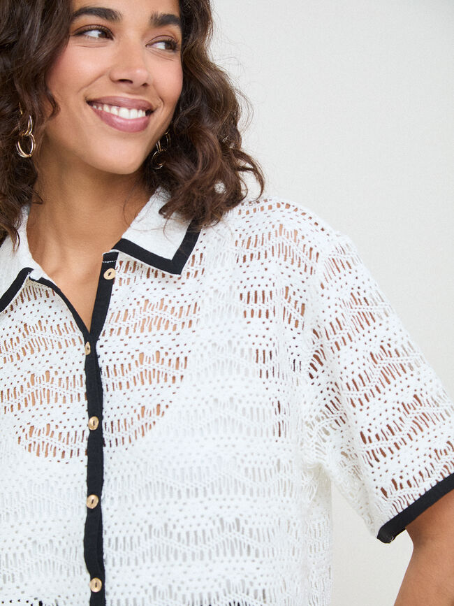 CHAQUETA REJILLA Crudo