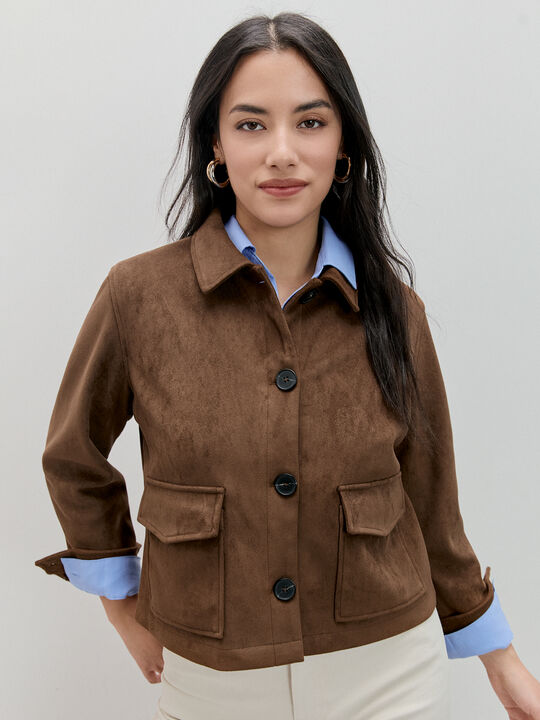 CHAQUETA FLUIDA ANTELINA Marron Medio image number null