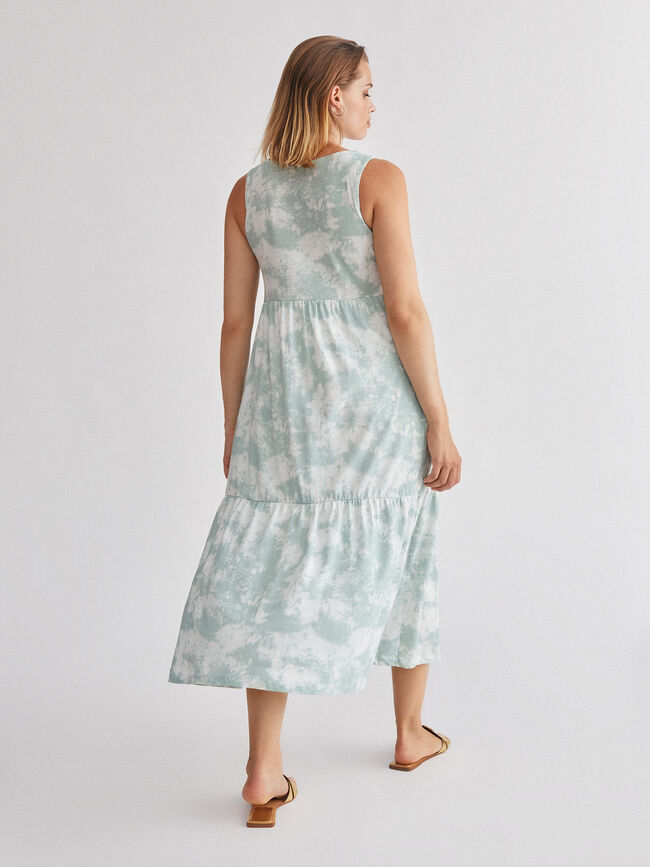 vestido tie dye con botones Estampado 1