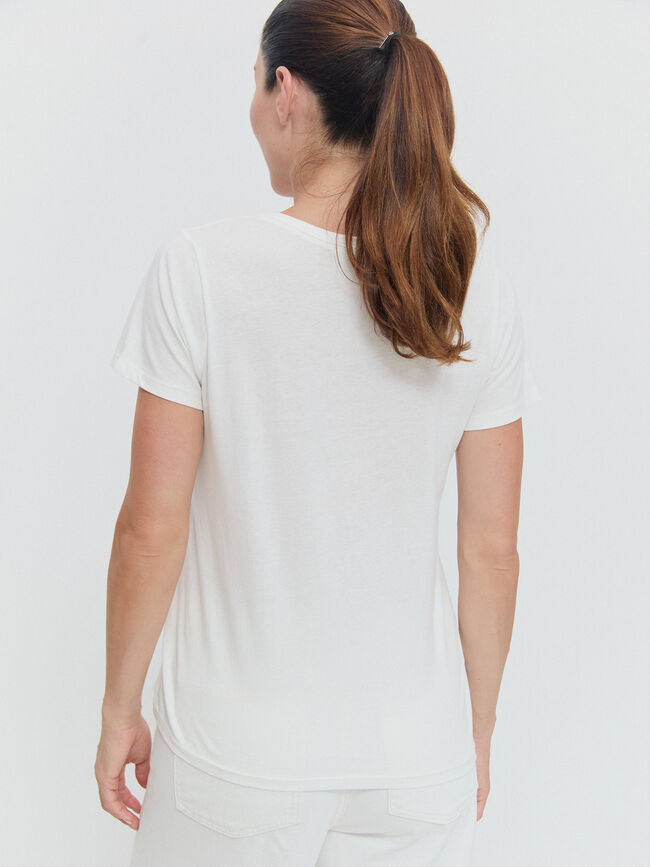 CAMISETA POSICIONAL FLORES Blanco Hueso