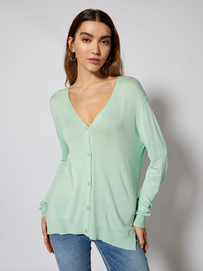 cárdigan punto oversize Verde Agua