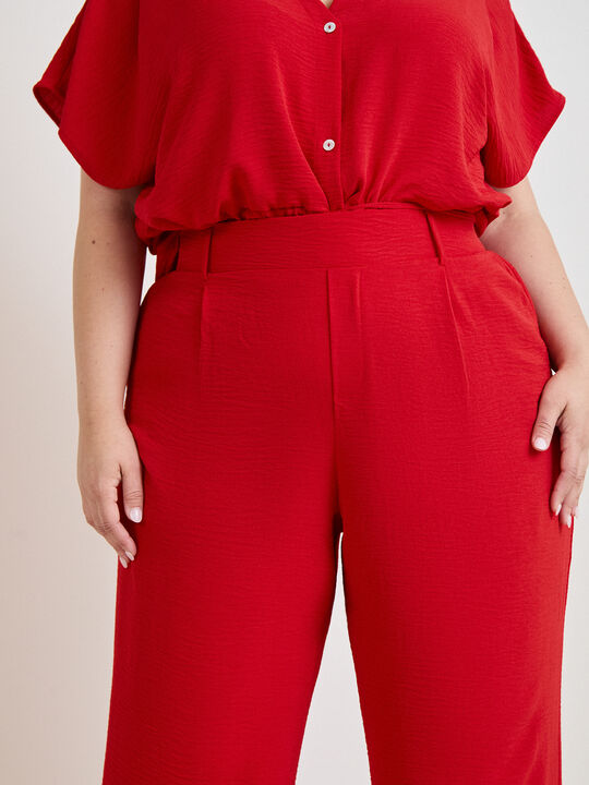 PANTALON ANCHO FLUIDO Rojo image number null