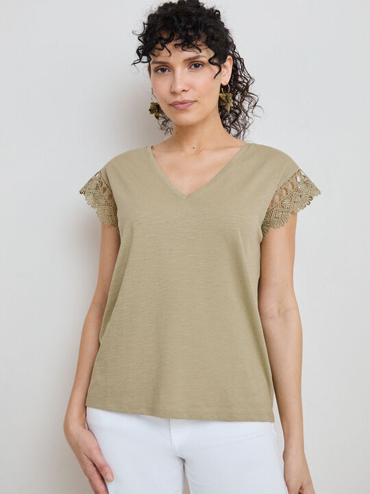 CAMISETA DETALLE Kaki image number null