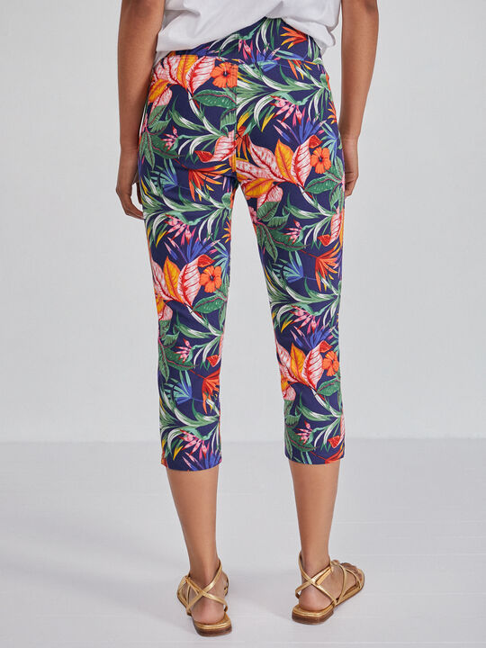 Pantalón capri estampado Azul Marino image number null