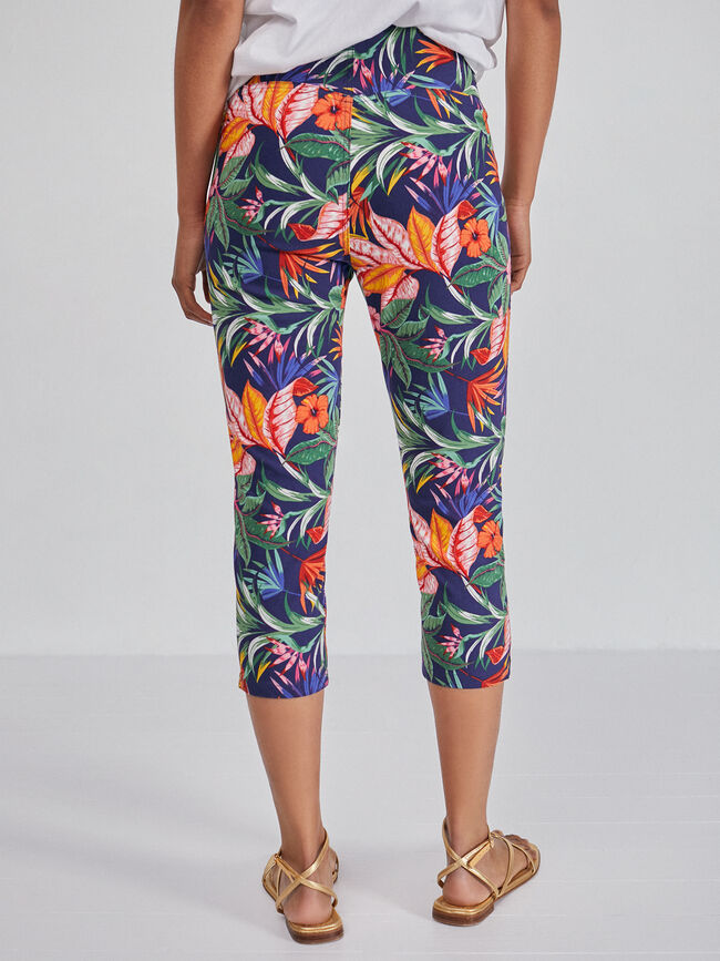 Pantalón capri estampado Azul Marino