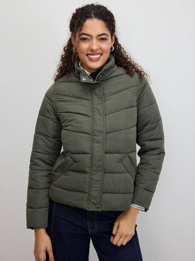 CHAQUETA ACOLCHADA ANCHA Bosque Oscuro