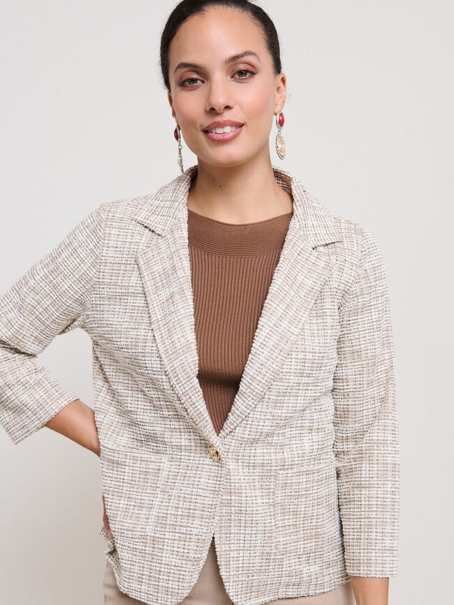 BLAZER DETALLE FLECOS Crudo