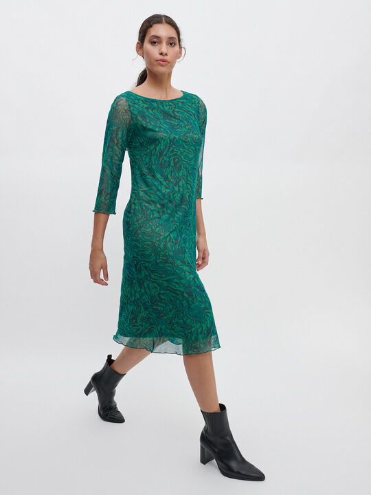 VESTIDO TUL Verde oscuro image number null
