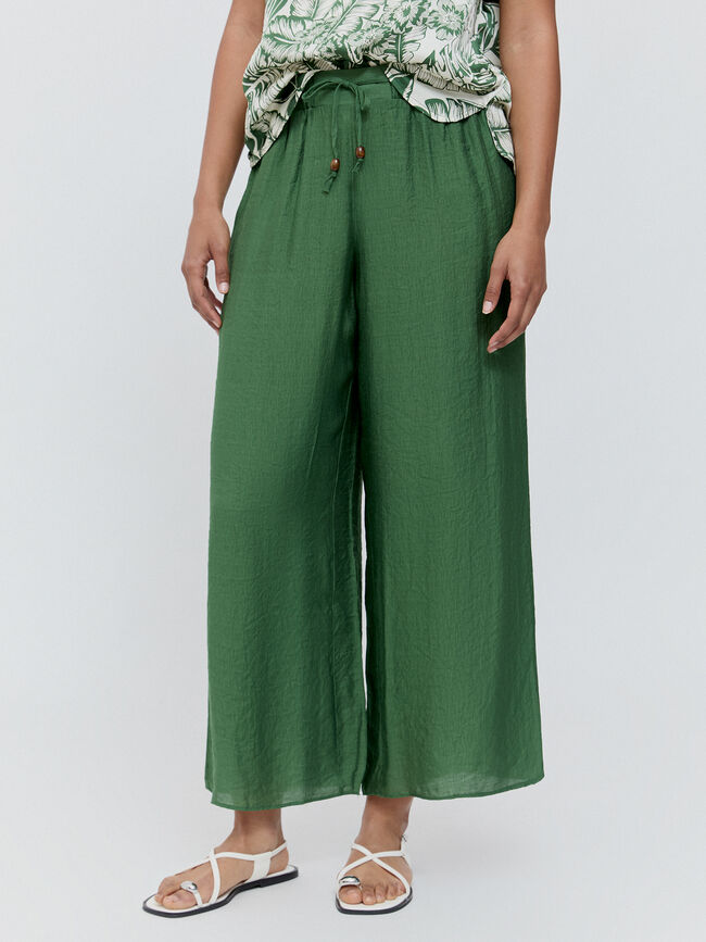 PANTALÓN ANCHO GOMA Verde Amazona