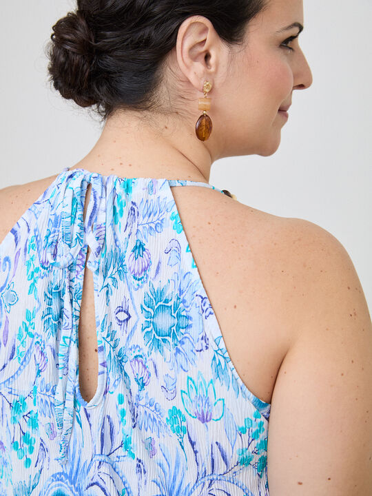 MONO PLEATED ESTAMPADO Azul Riviera image number null