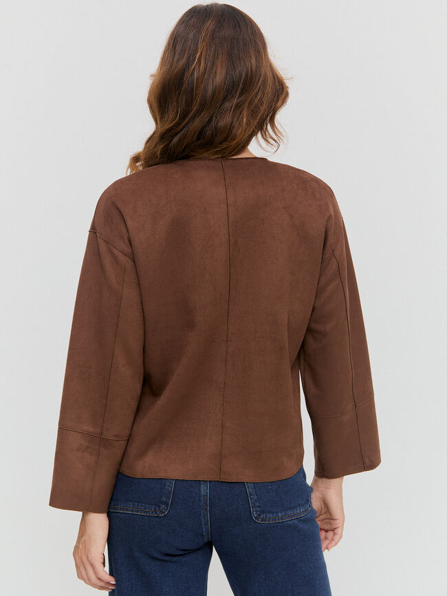 CHAQUETA FLUIDA BOLSILLOS Marron