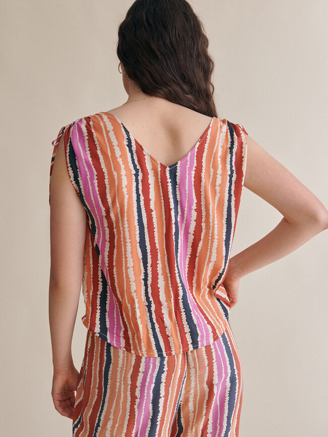 TOP FLUIDO ESTAMPADO Naranja quemado