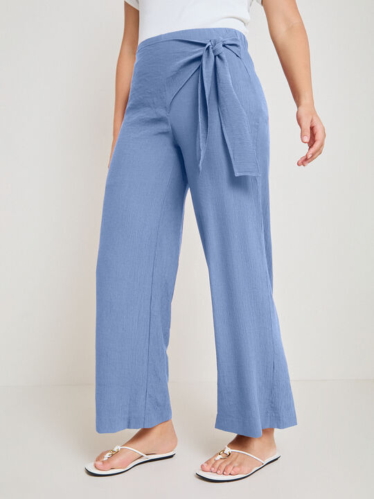PANTAL&Oacute;N CINTURILLA LAZO Azul Chambray image number null