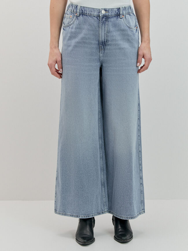 SUPER WIDE LEG GOMA Light blue
