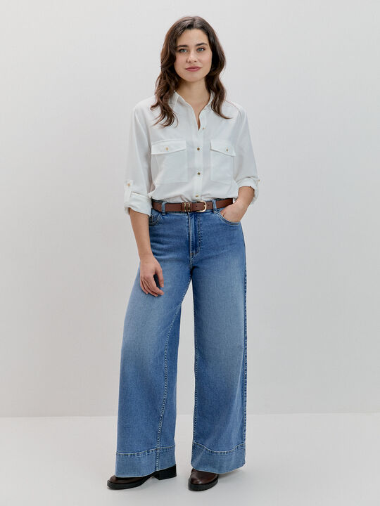 CAMISA MANGA LARGA Blanco Optico image number null