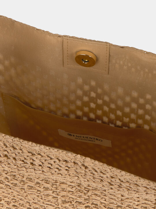 BOLSO RAFIA HOMBRO Beige image number null