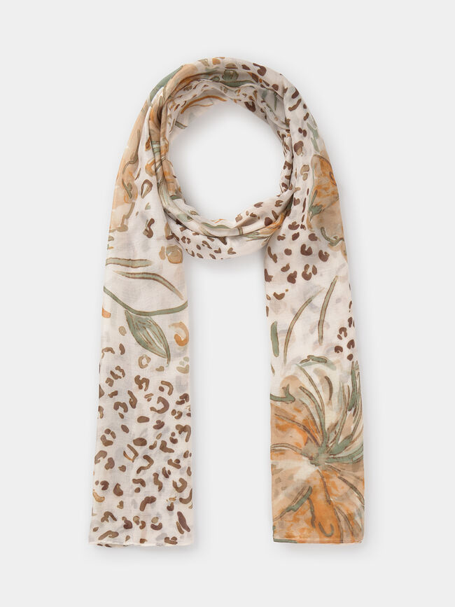 PA&Ntilde;UELO ESTAMPADO FLORES Crudo