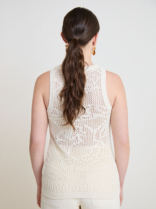TOP CUELLO REDONDO Crudo