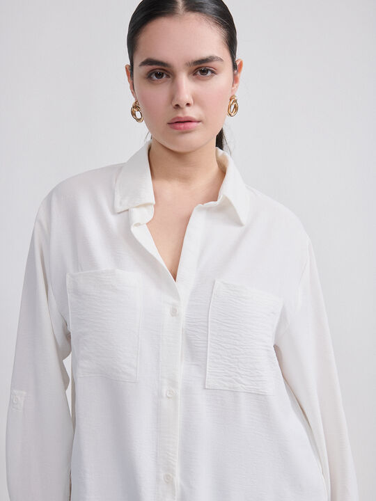 CAMISA MANGA LARGA Blanco Optico image number null