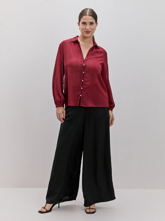 BLUSA MANGA VOLUMEN Burgundy Drab image number null