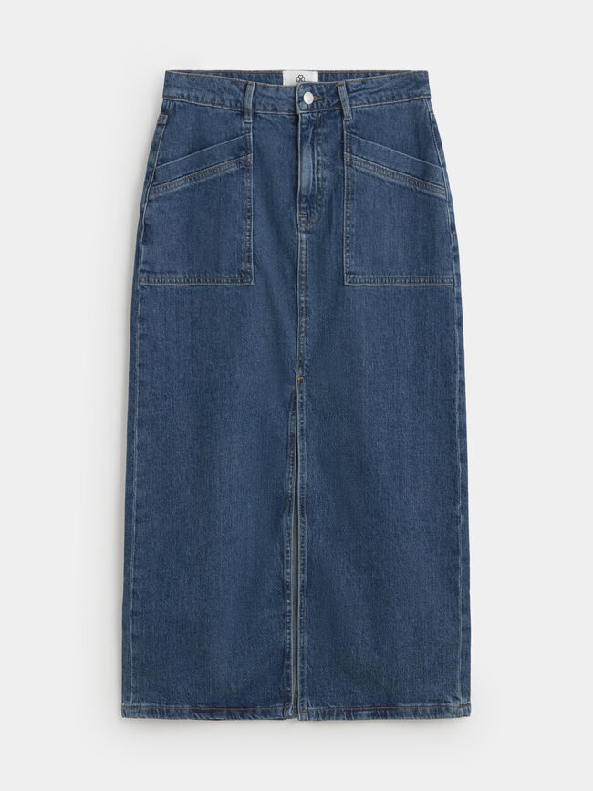 FALDA VAQUERA BOLSILLOS Mid blue