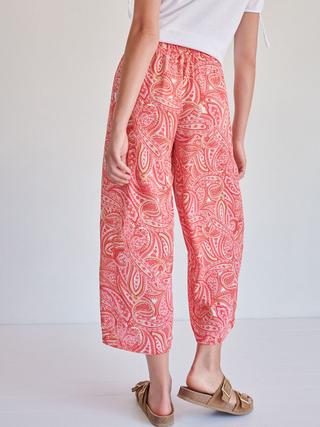 PANTALÓN CULOTTE PAISLEY naranja tangy