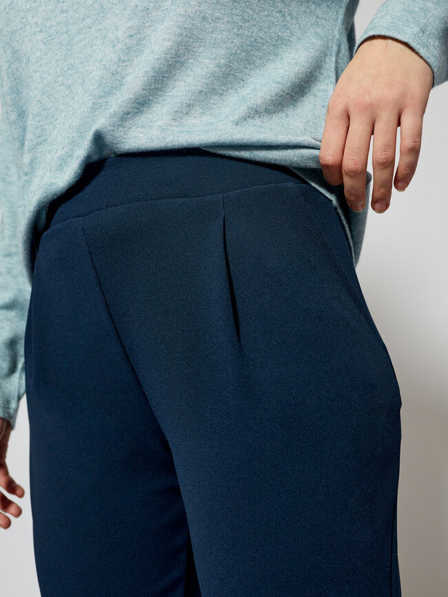PANTALÓN PINZAS SLIM FIT Azul Marino