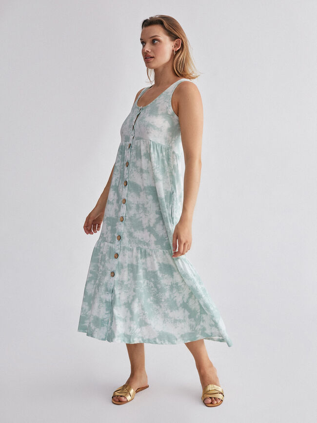 vestido tie dye con botones Estampado 1