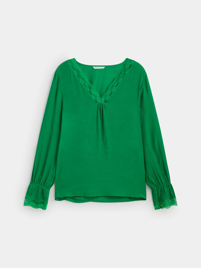 BLUSA PUNTILLA VERDE OPALO