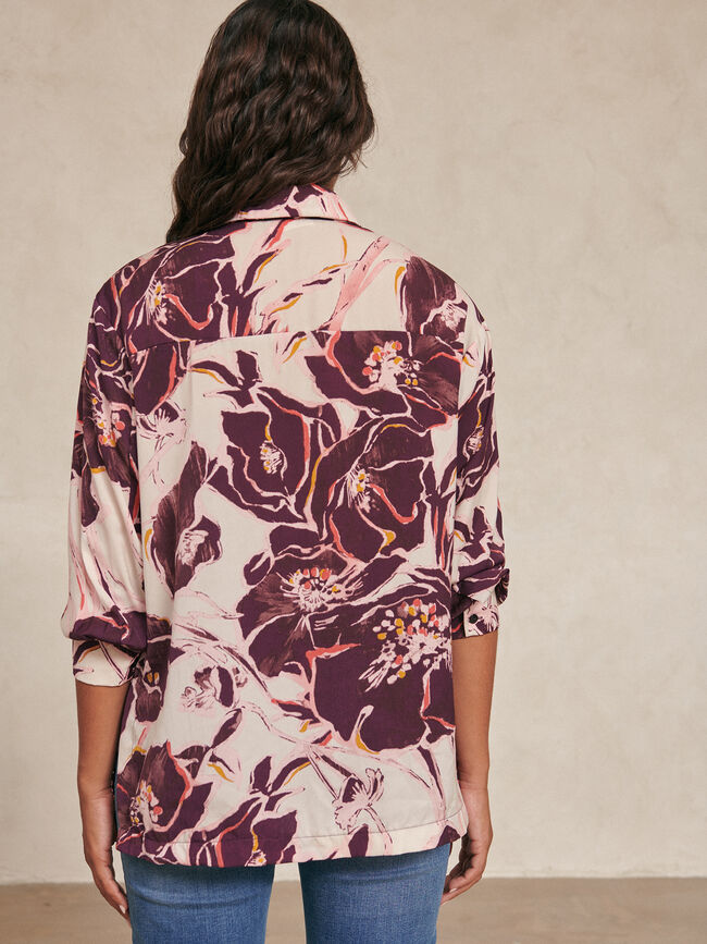 Camisa fluida estampada Crudo