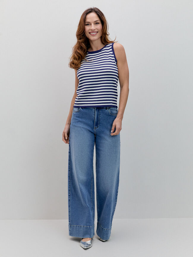 TOP RAYAS COLORES Azul Marino