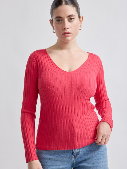 JERSEY  CUELLO PICO CANALÉ coral fresa image number null