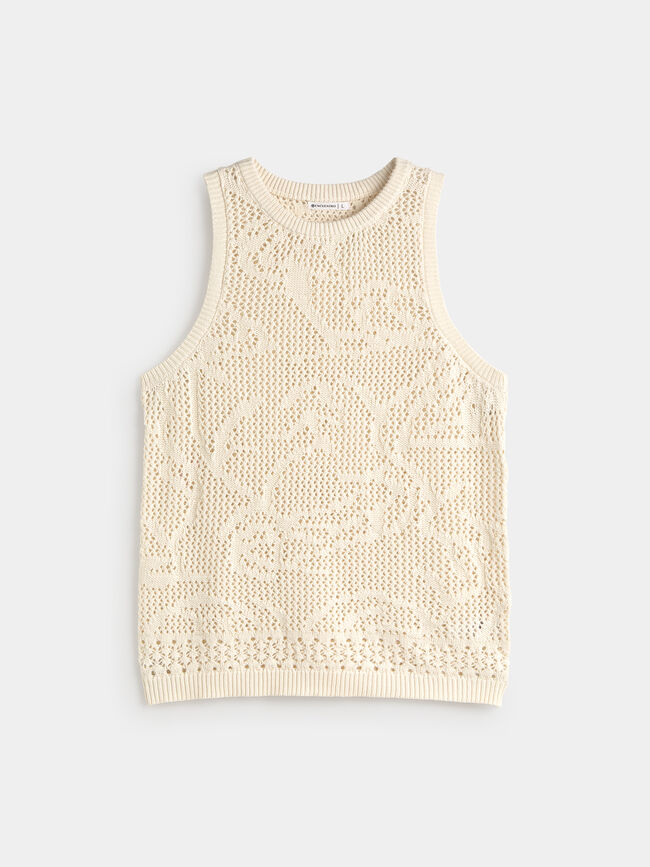 TOP CUELLO REDONDO Crudo