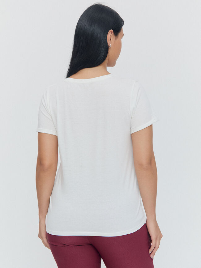 CAMISETA LETRAS DENIM Blanco Optico