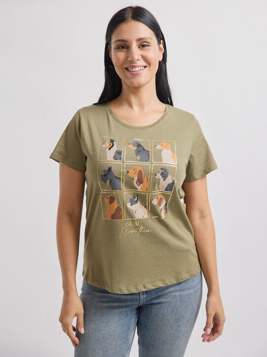 CAMISETA POSICIONAL PERROS Kaki image number null