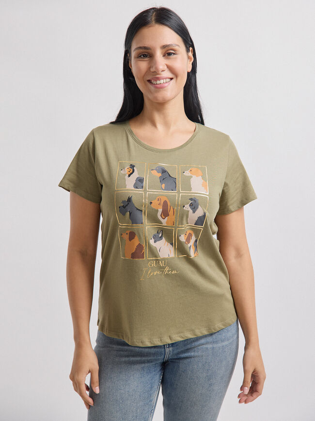 CAMISETA POSICIONAL PERROS Kaki