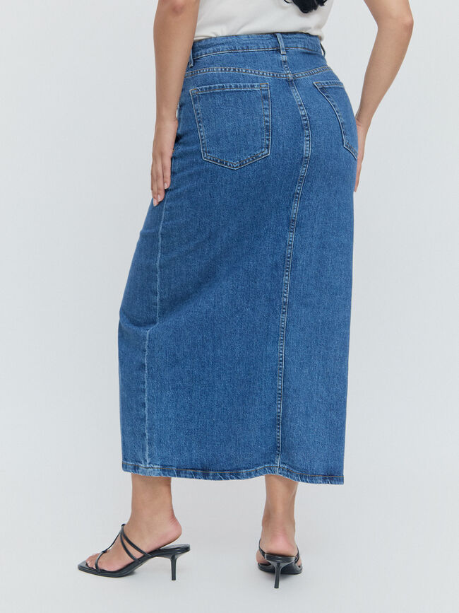 FALDA VAQUERA BOLSILLOS Mid blue