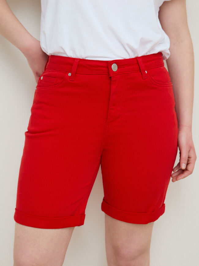 BERMUDA VAQUERA BASICA Rojo