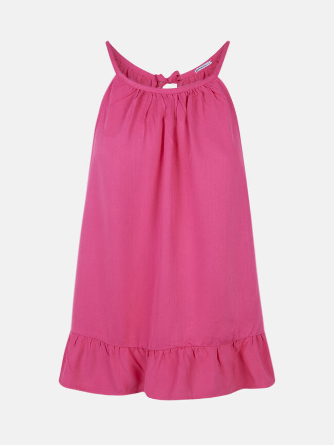 Top volante bajo Fucsia Claro