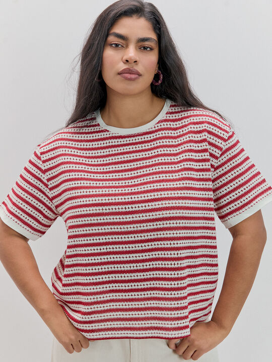 CAMISETA RED RAYAS Granate image number null