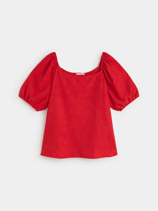 CAMISETA MESONERA JACQUARD Rojo image number null
